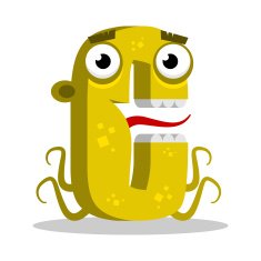 Letter Ð¡ monster Vectorial illustration