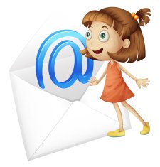 Girl and mail envelop