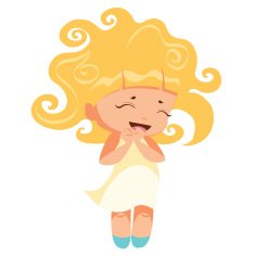 Kawaii blonde laughing princess