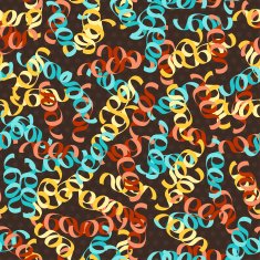 Happy Birthday party seamless pattern with serpentine