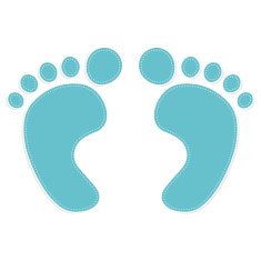 foot prints color blue