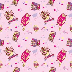 Seamless and colourful owl pattern