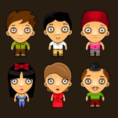 Set of funny people Cartoon vector characters N2