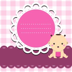 Baby girl announcement card N44