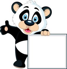 cute Baby panda holding blank sign