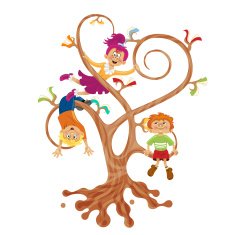 Education tree with pupils