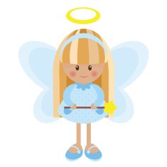 Cute angel girl isolated
