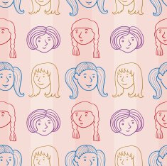 Girls smiling faces pattern