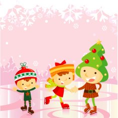 kids skating on the ice