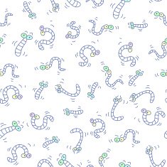 cute seamless wallpaper with worms