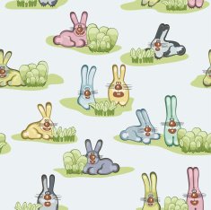 Seamless wallpaper with hares