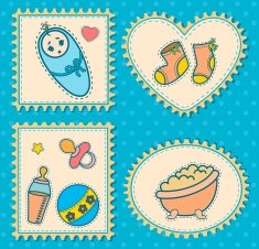 Vector beautiful baby icons N4