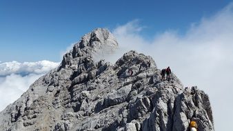 high mountains in the clouds