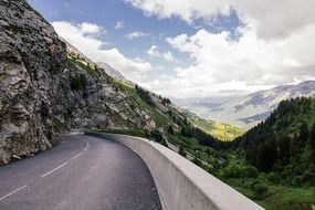 Landscape of the road and the mountains