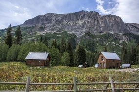 colorado village near mountain rock