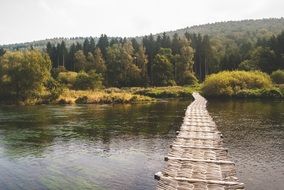 wooden pier on the tranquil lake