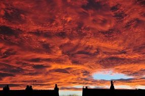 magnificent red sky clouds