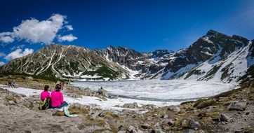 hikers in tatry mountains