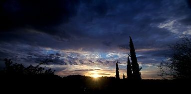 blue sky in the evening