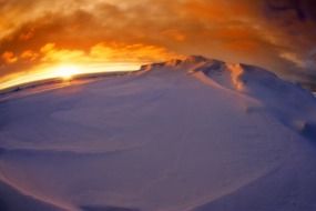 Arctic sea at sunset
