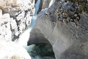 gorge with white stones in the wild