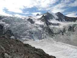 Panorama of the glaciers in the Alps, Switzerland