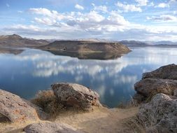 lake among rocky landscape