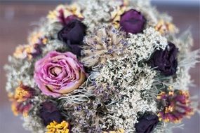 bridal bouquet with dry flowers