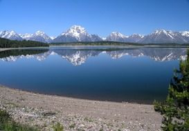 mirror lake jackson among snowy peaks