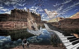 human and nature landscape photoshop
