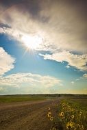 country road sky landscape blue nature