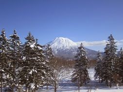 distant view of yotei mountain in japan