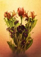 bouquet of wild tulps