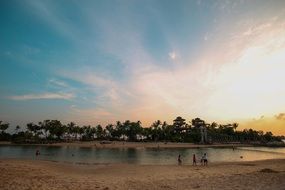 calm sunset on a tropical beach
