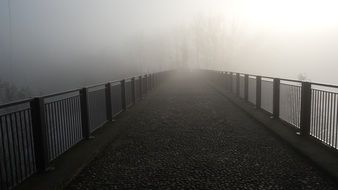 fog on the pedestrian bridge