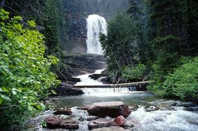 unusual beauty waterfall stream landscape
