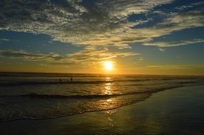 landscape of sunset over the ocean