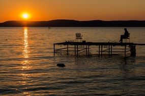 sunset on the Balaton lake