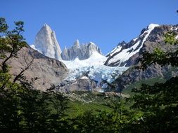 top of the mountain on the border of Argentina and Chile