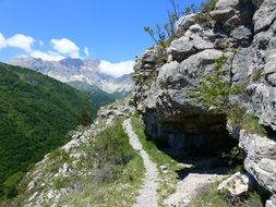 trail in the picturesque Alps