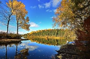 autumn on the lake in quebec