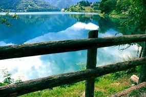 wooden fence near the lake