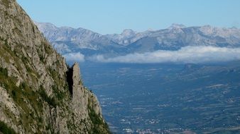 panoramic view from the alps to the picturesque valley