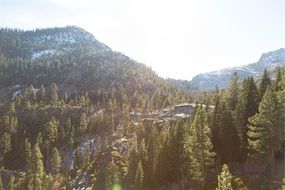 panorama of mountain scenery on a sunny day