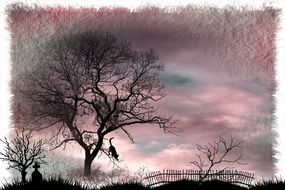 Mystical Atmosphere on a cemetery