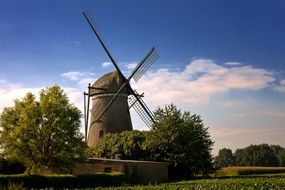 old windmill in countryside