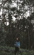 Young girl in the forest on vacation