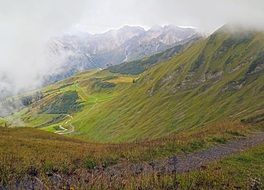 panorama of the mountain alpine landscape