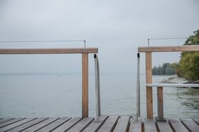 Pier on lake landscape