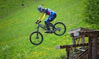 picture of Jump on a bicycle in a bicycle park